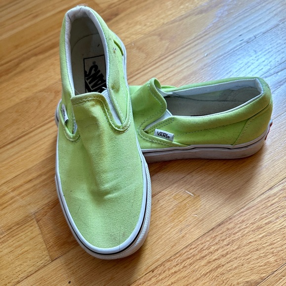 Vans Classic Slip-On Shoe Neon Green/Yellow - Picture 3 of 4